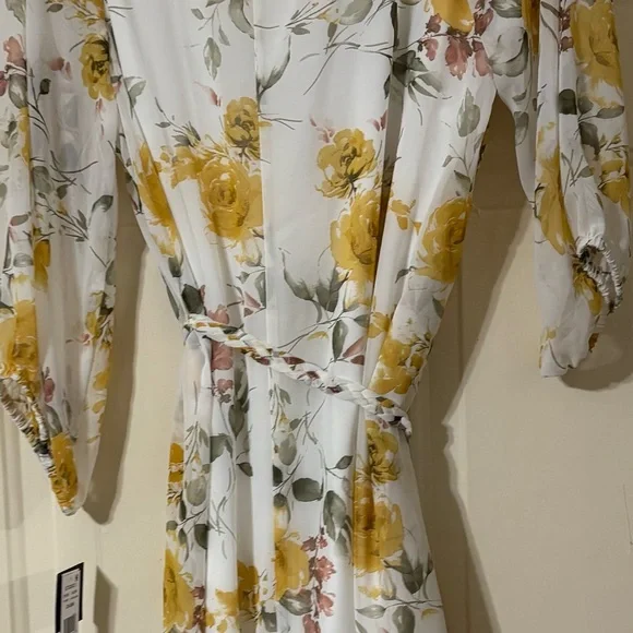 Floral Print Dress with Tie Waist - Picture 4 of 6